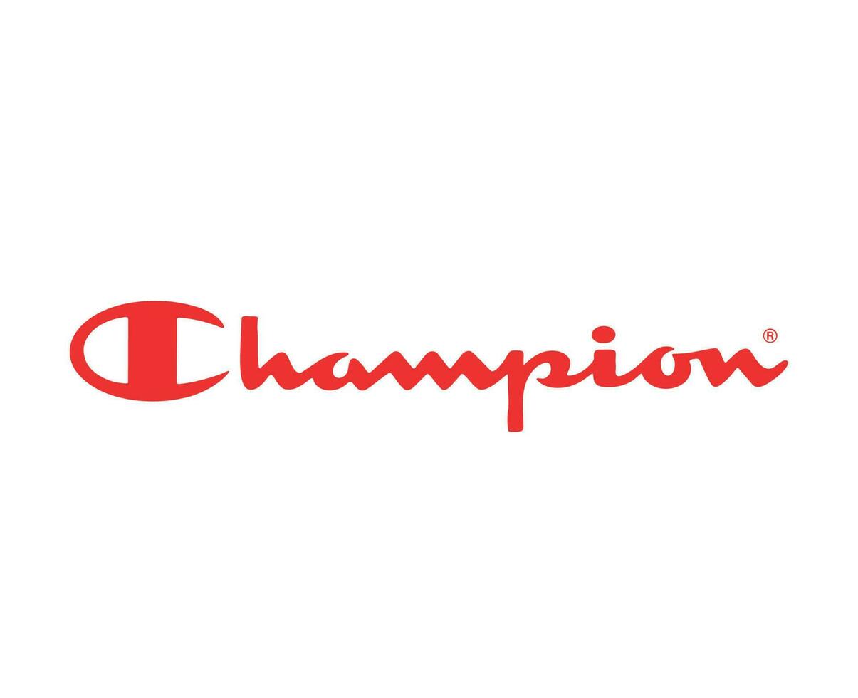 Champion Brand Clothes Symbol Name Logo Red Design Sportwear