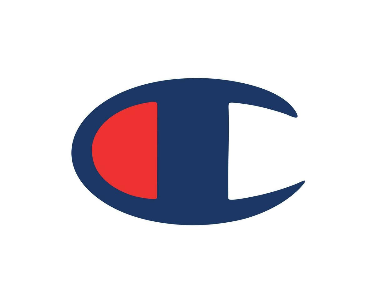Champion Brand Clothes Logo Symbol Blue And Red Design Sportwear Fashion Vector Illustration