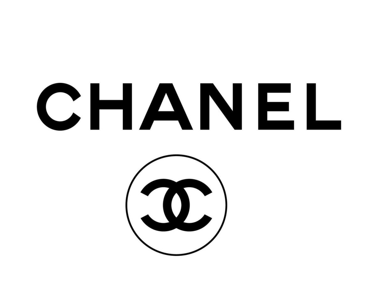 chanel marca ropa logo símbolo con nombre negro diseño Moda vector ilustración
