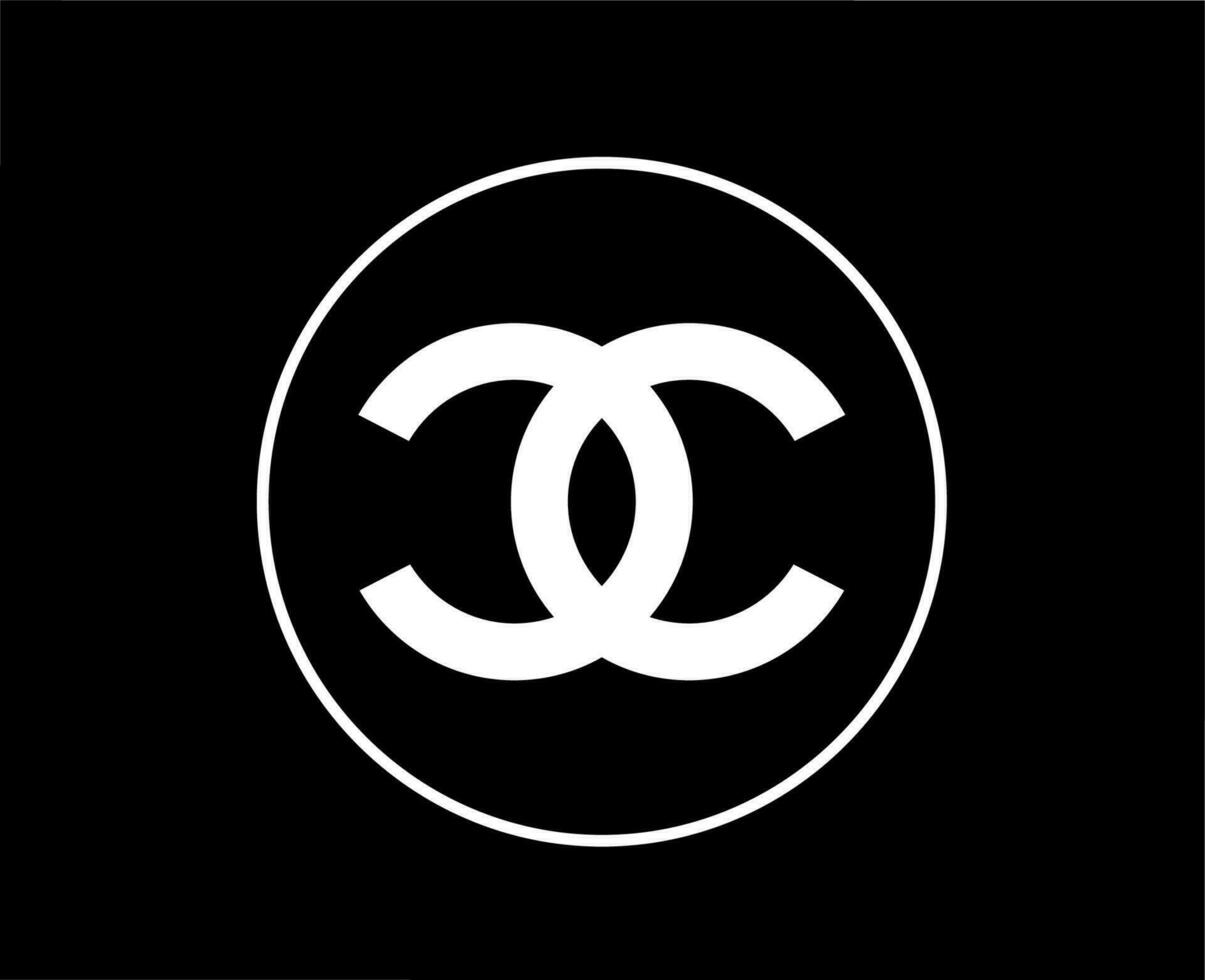 chanel marca ropa símbolo logo blanco diseño Moda vector ilustración con negro antecedentes