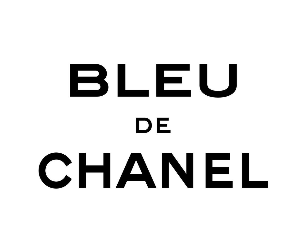 Bleu De Chanel Brand Clothes Logo Symbol Name Black Design Fashion Vector Illustration
