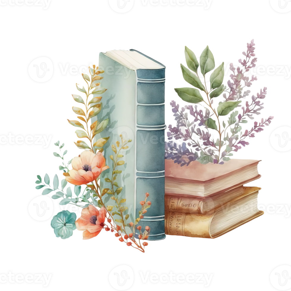 Free Flower Book Watercolor ai generative 23400682 PNG with Transparent