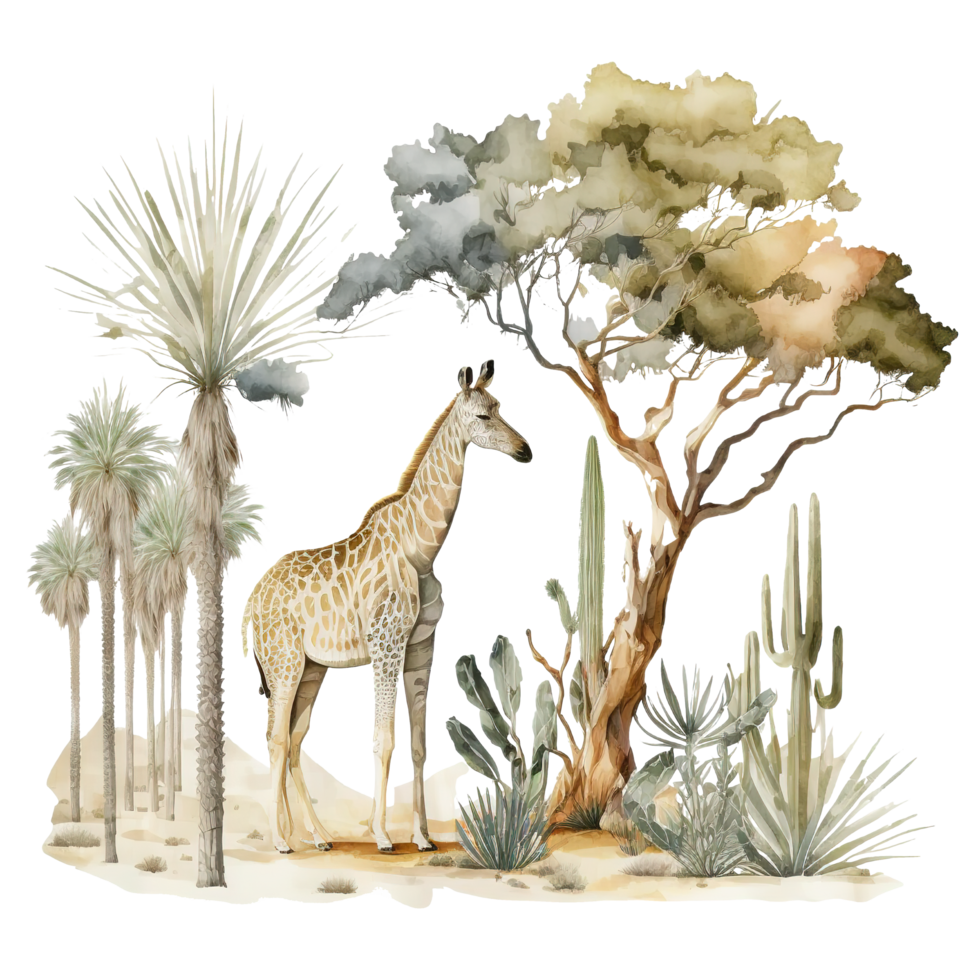 Safari Africa Animals Watercolor png