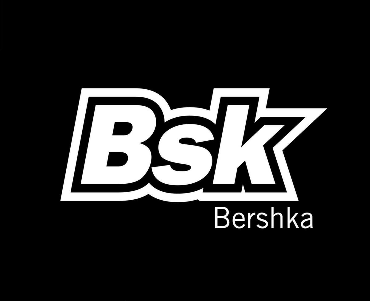 bershka bsk marca ropa logo símbolo blanco diseño ropa deportiva Moda vector ilustración con negro antecedentes