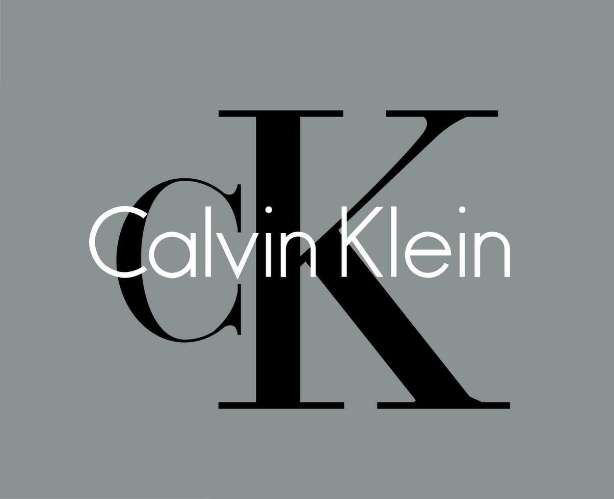 Calvin Klein Brand Clothes Fashion Symbol Logo Design Vector Illustration With Gray Background