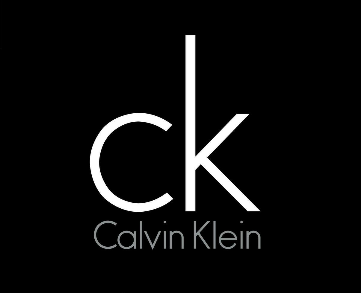 Calvin Klein Logo Brand Clothes Symbol With Name Design Fashion Vector Illustration With Black Background