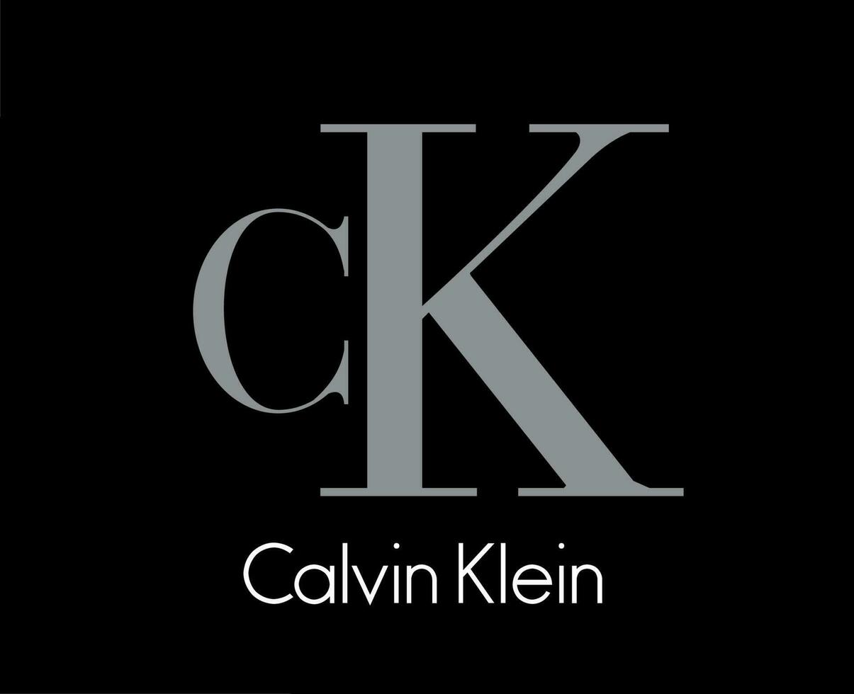 Calvin Klein Brand Clothes Symbol Logo Design Fashion Vector Illustration With Black Background