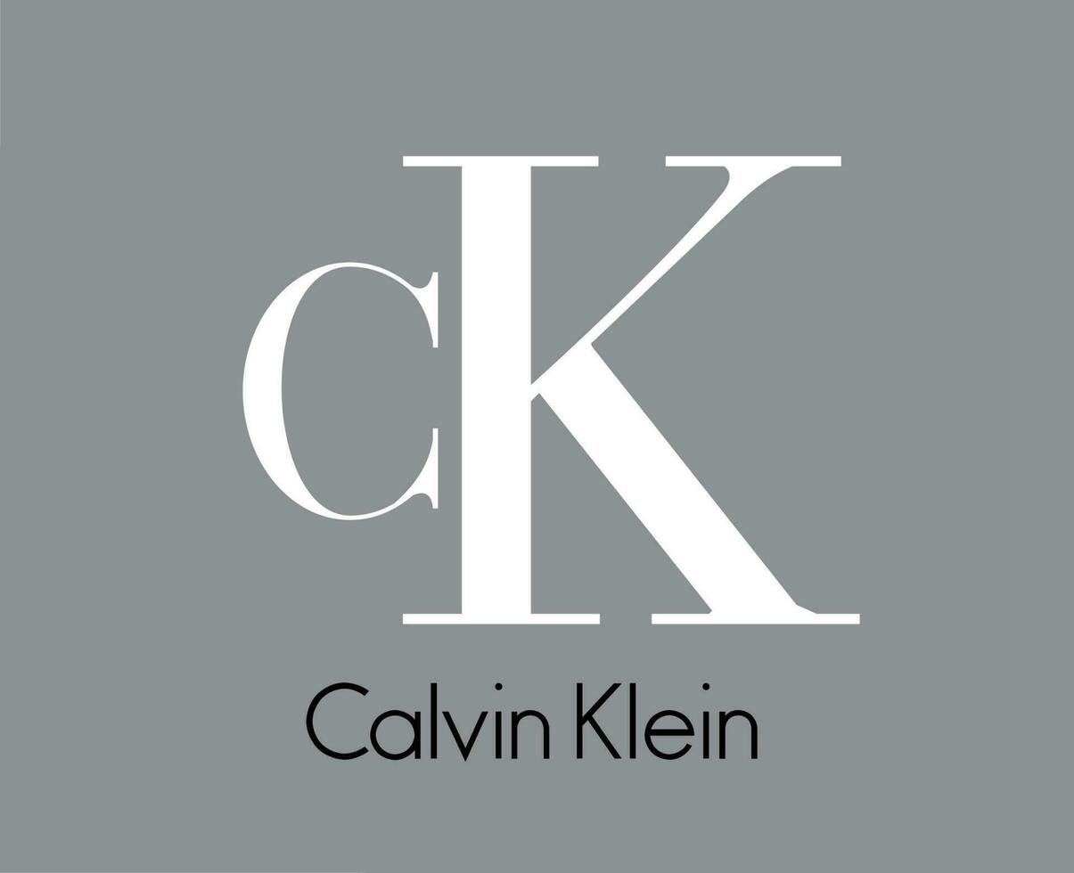 Calvin Klein Brand Clothes Logo Symbol Design Fashion Vector Illustration With Gray Background
