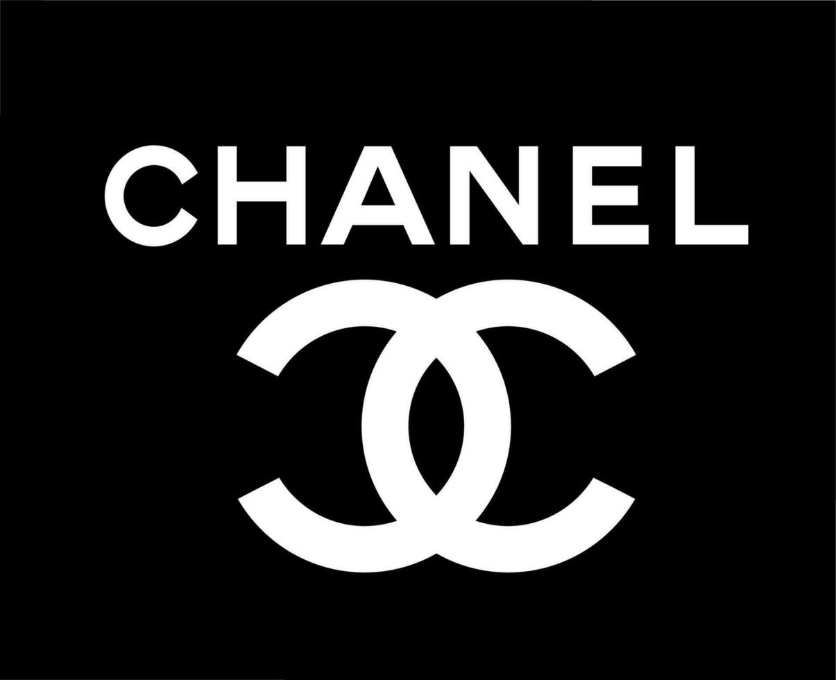 Chanel Brand Clothes Symbol Logo With Name Black Design Fashion