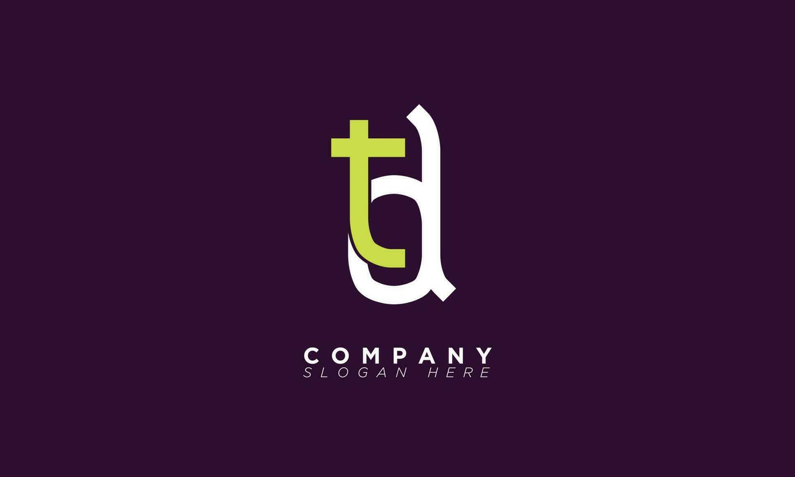 TD Alphabet letters Initials Monogram logo DT, T and D vector