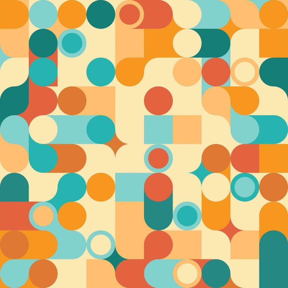 Geometric retro background made of circles vector