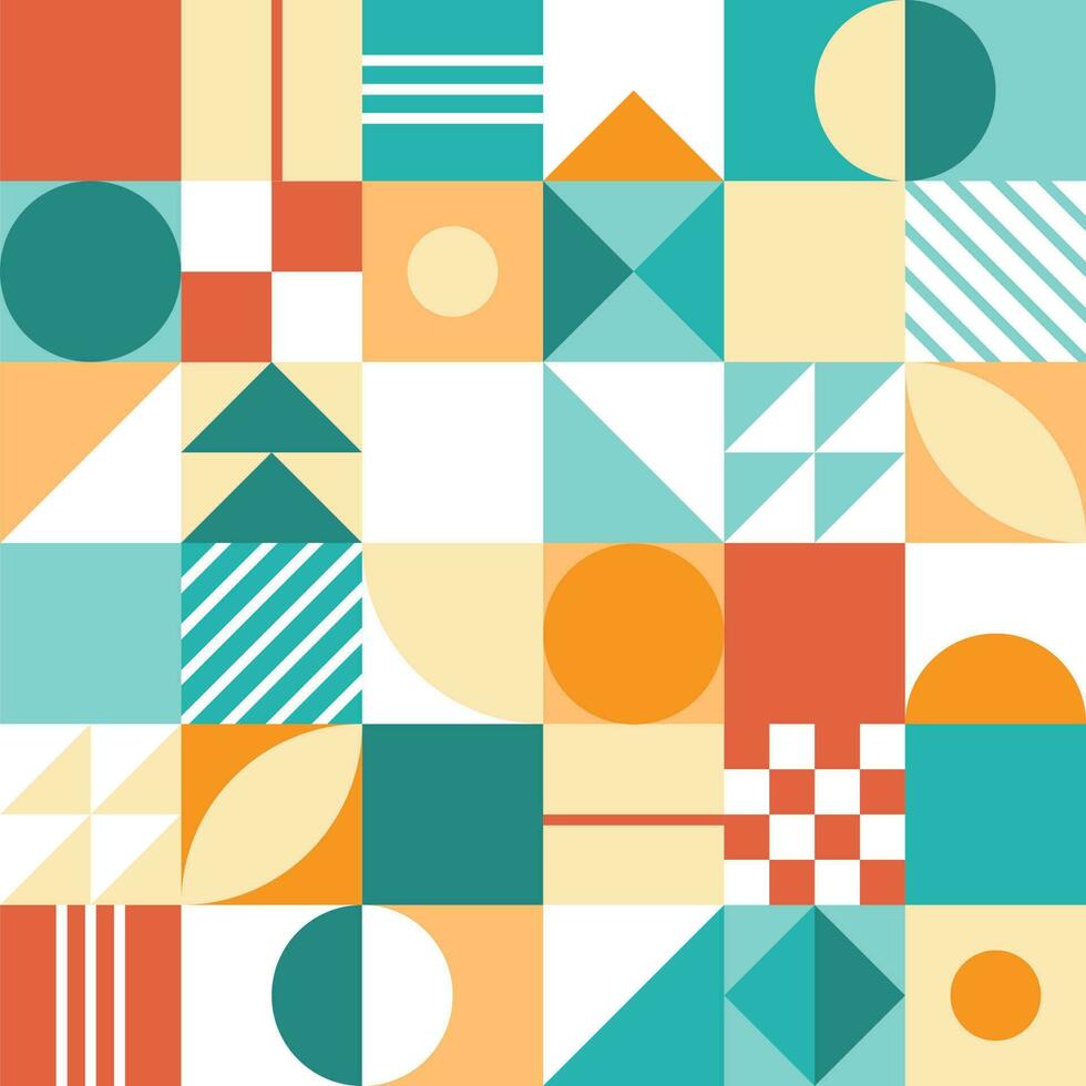 Abstract light square geometric background in retro style vector
