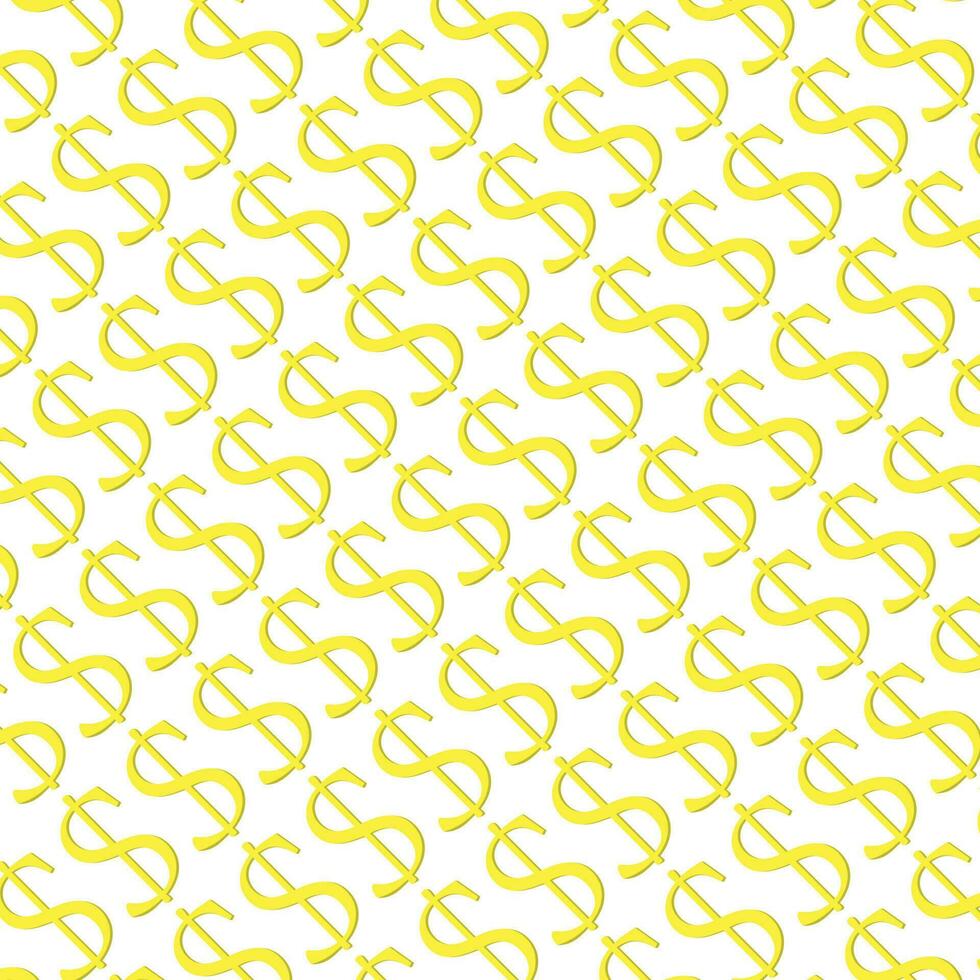 Seamless pattern golden dollar diagonally vector