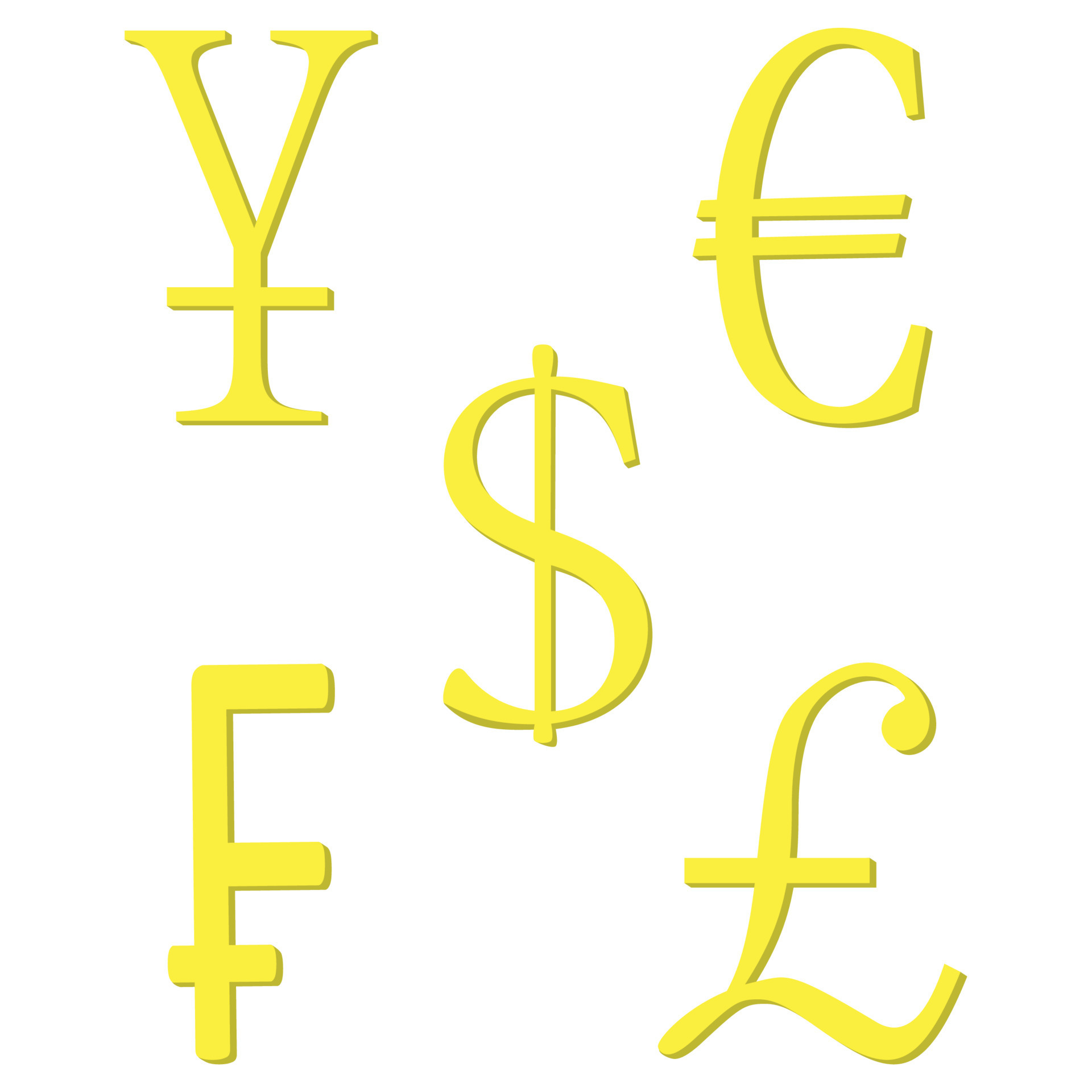 Symbol money set golden 23401278 Vector Art at Vecteezy