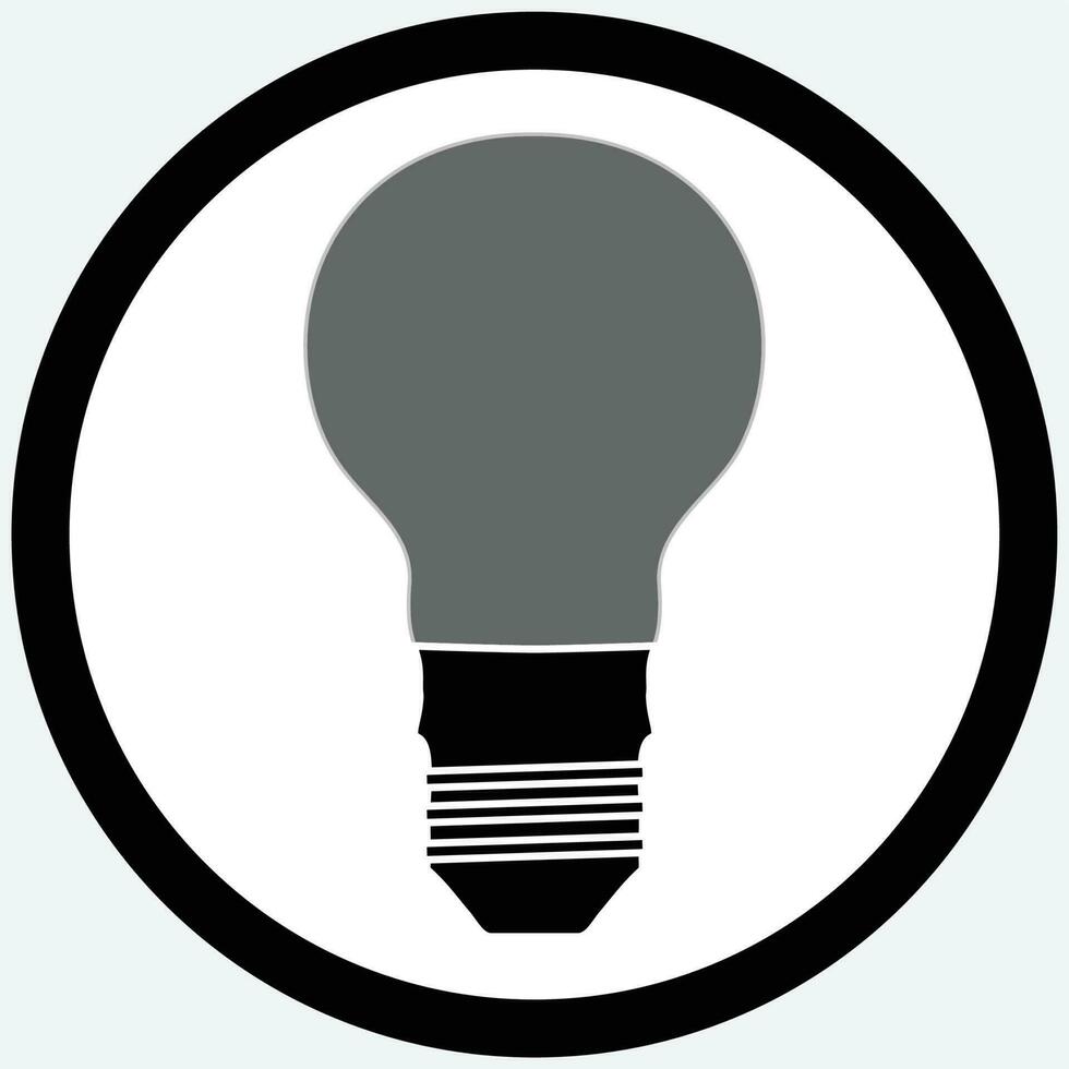 idea lámpara bulbo icono negro blanco vector