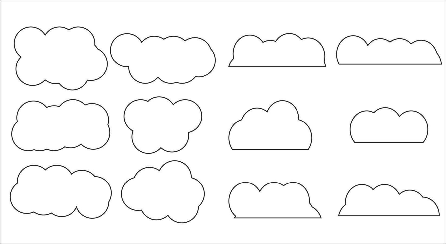 Cloud set icon linear style vector