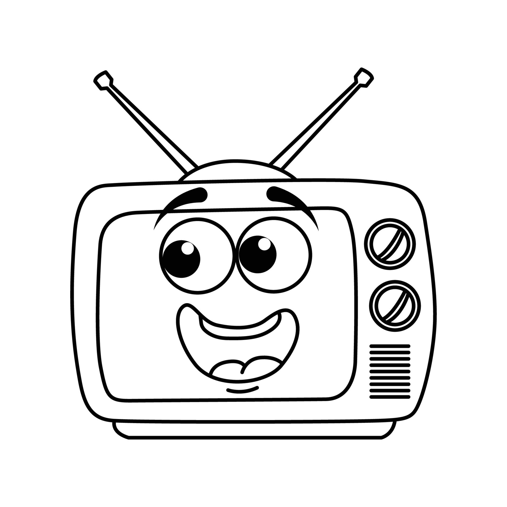 Television cartoon coloring page 23401470 Vector Art at Vecteezy