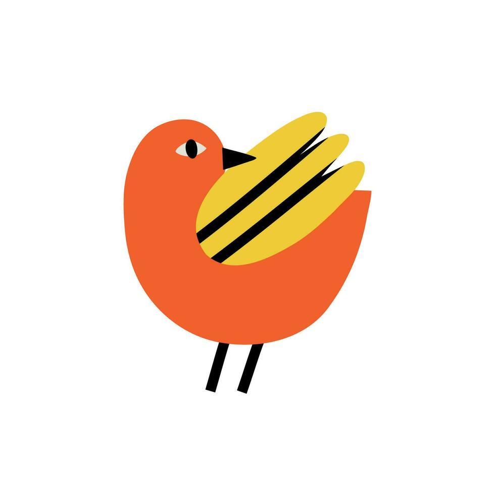 cute spring bird. vector illustration in trendy flat style.