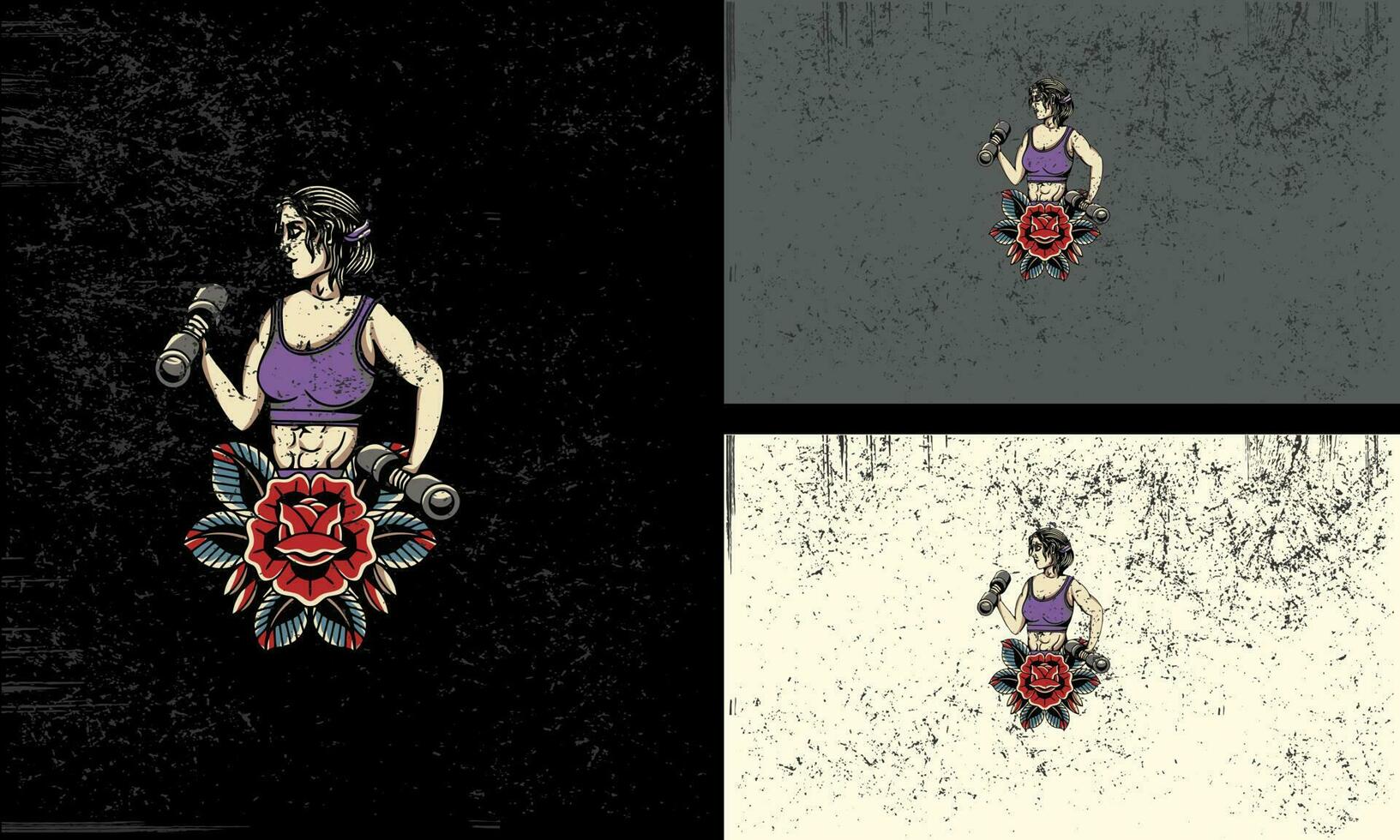 rojo flores y mujer vector mascota plano diseño