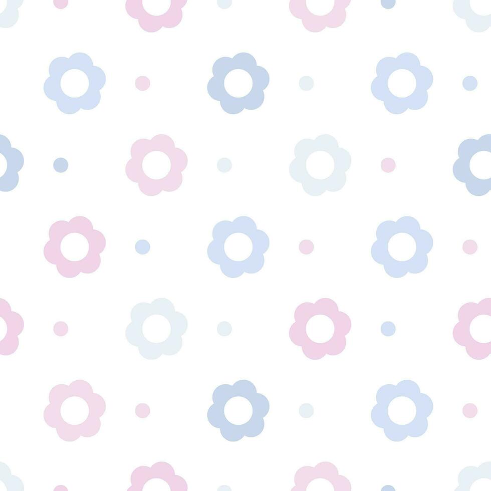 Simple seamless pattern with flowers. Cute spring pattern. vector