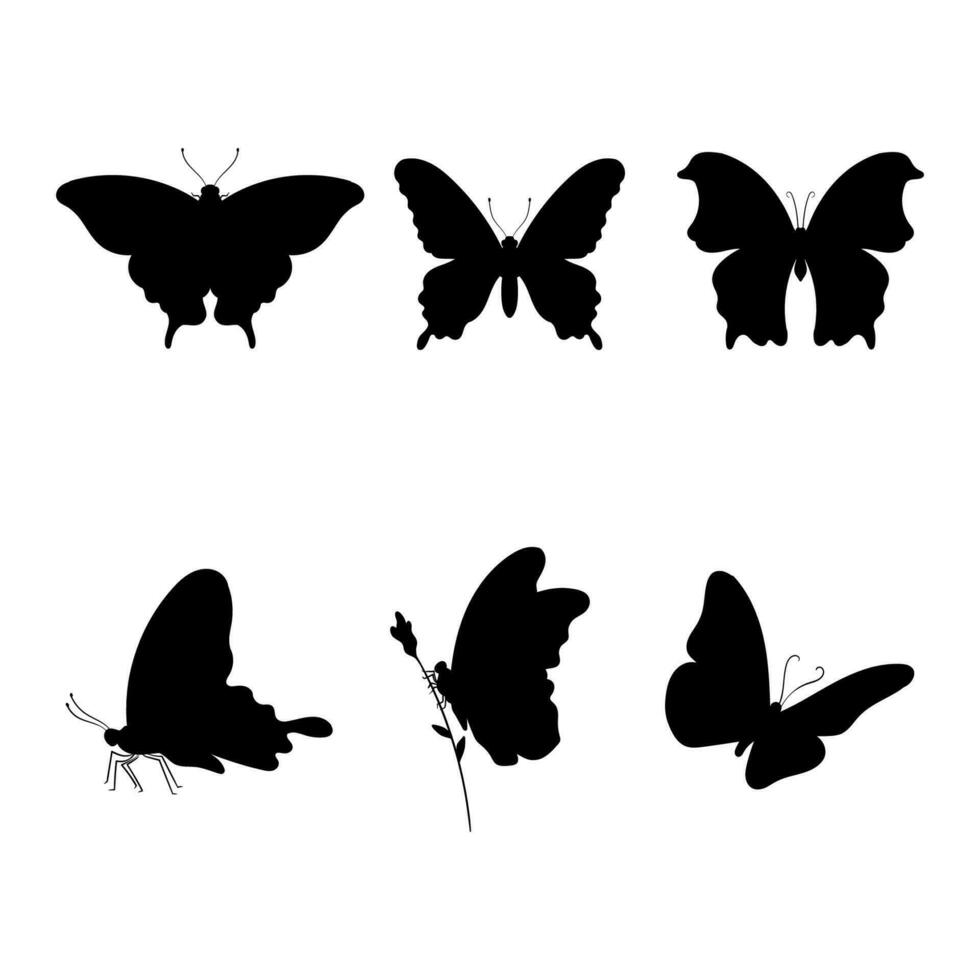 mariposa silueta colección vector