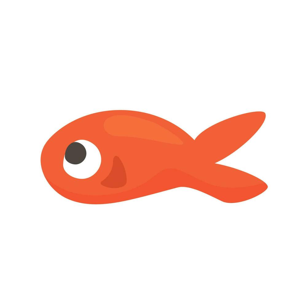 linda pequeño rojo pez. vector dibujos animados ilustración.