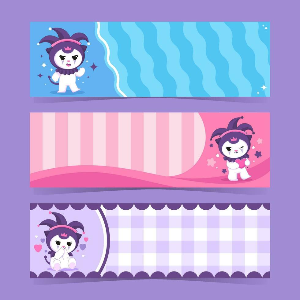 Cute Character Banner Set vector