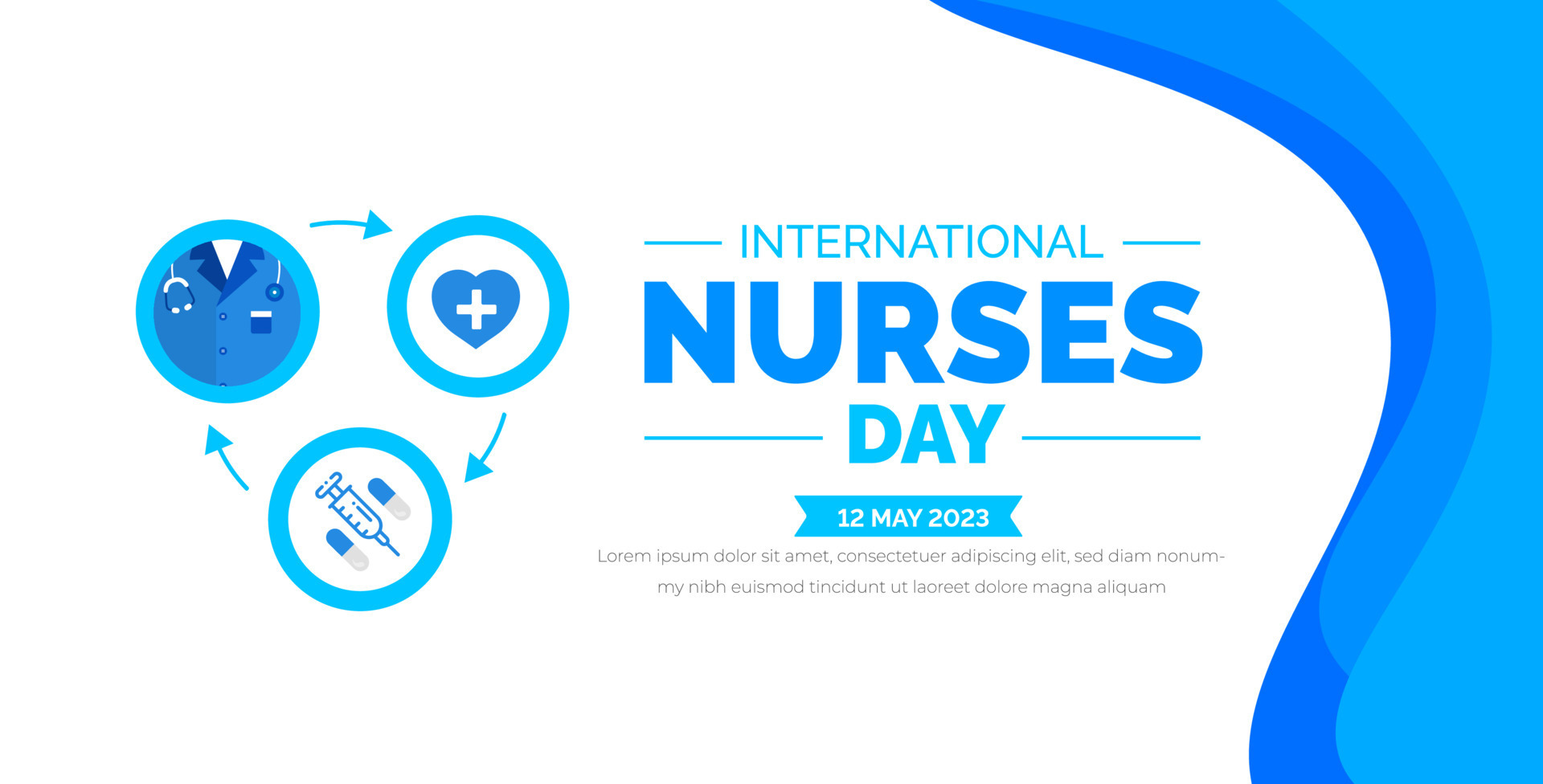 International Nurses Day background or banner design template