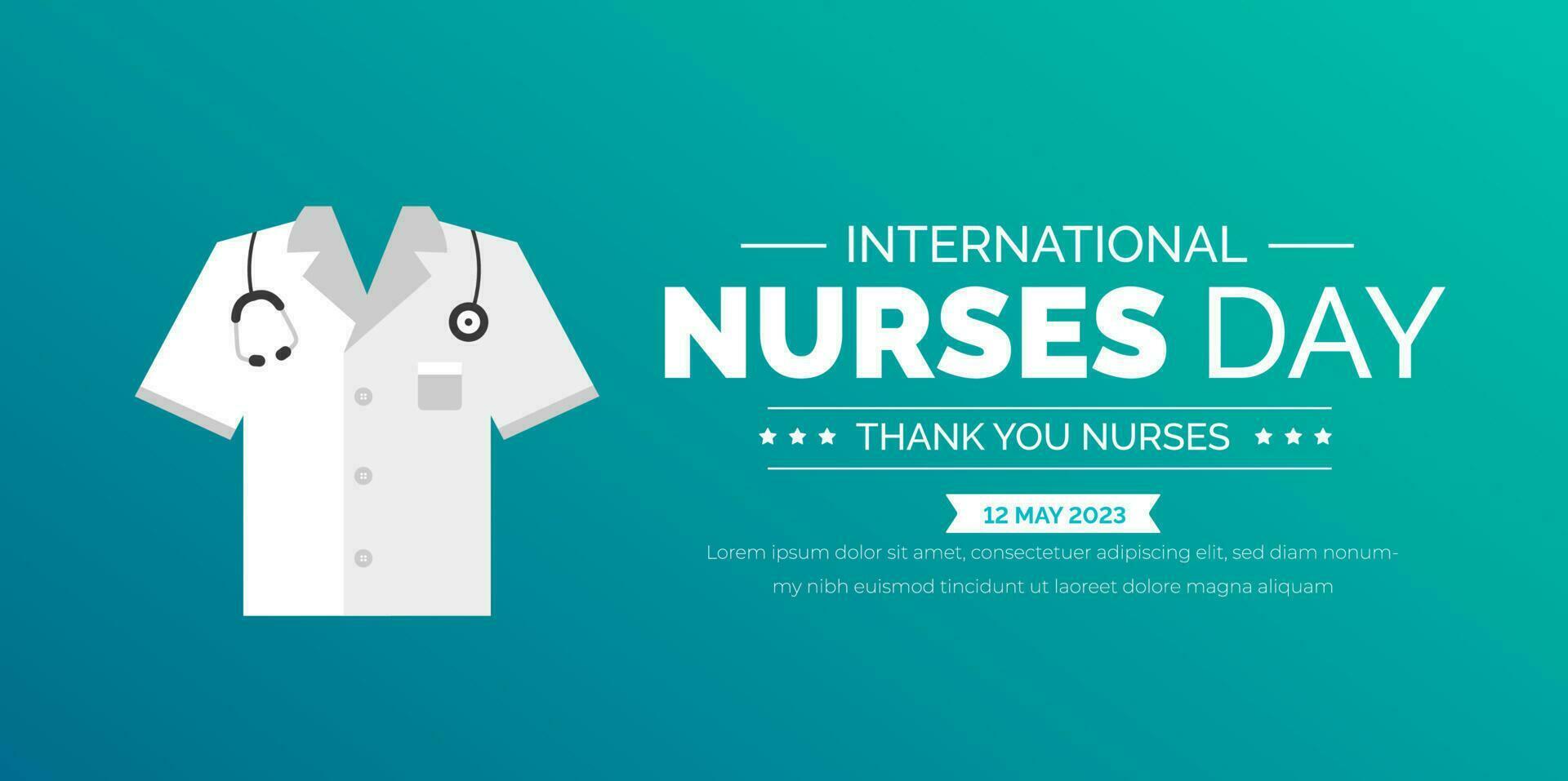 internacional enfermeras día antecedentes o bandera diseño modelo celebrado en 12 mayo. vector