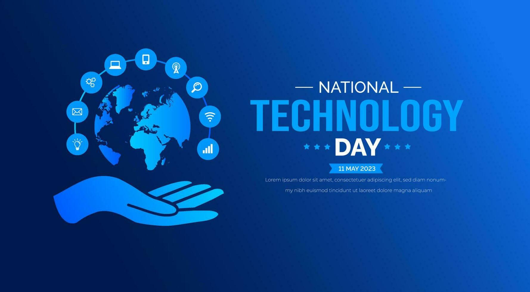 National Technology Day background or banner design template celebrated in 11 may. vector