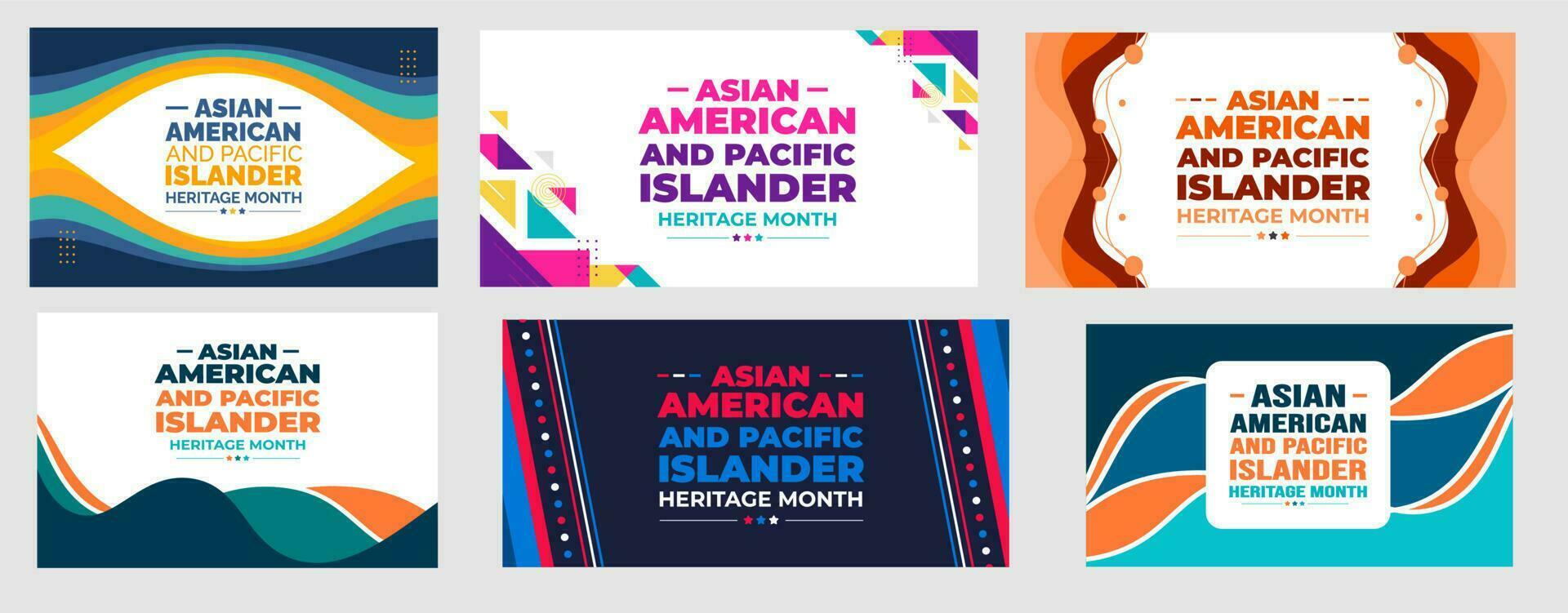 Asian American and Pacific Islander Heritage Month background or banner design template set celebrate in may. vector