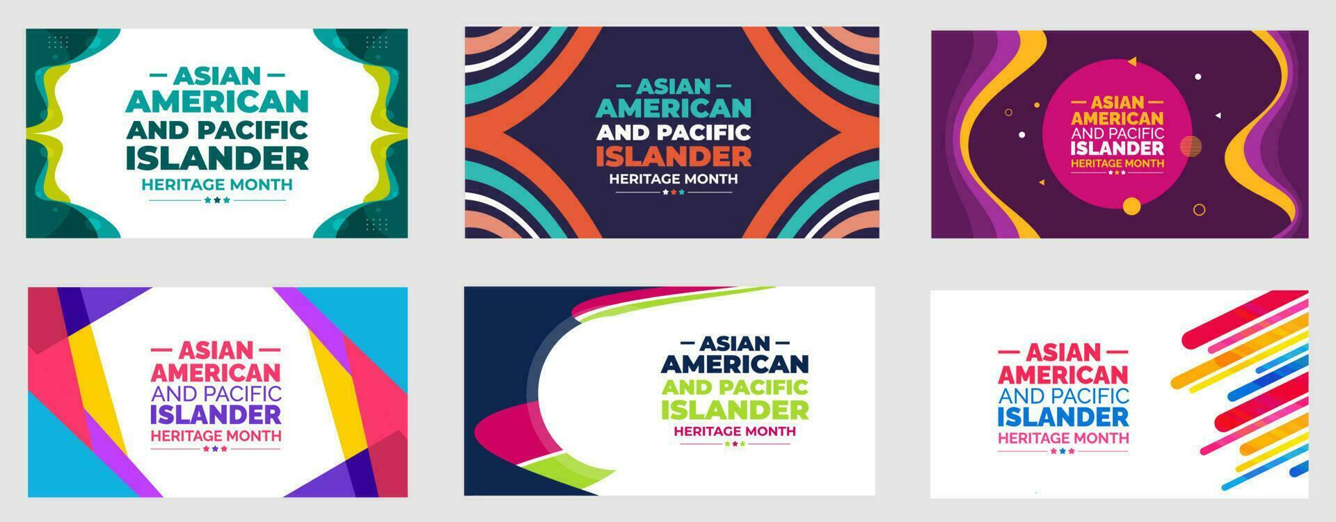 Asian American and Pacific Islander Heritage Month background or banner design template set celebrate in may. vector