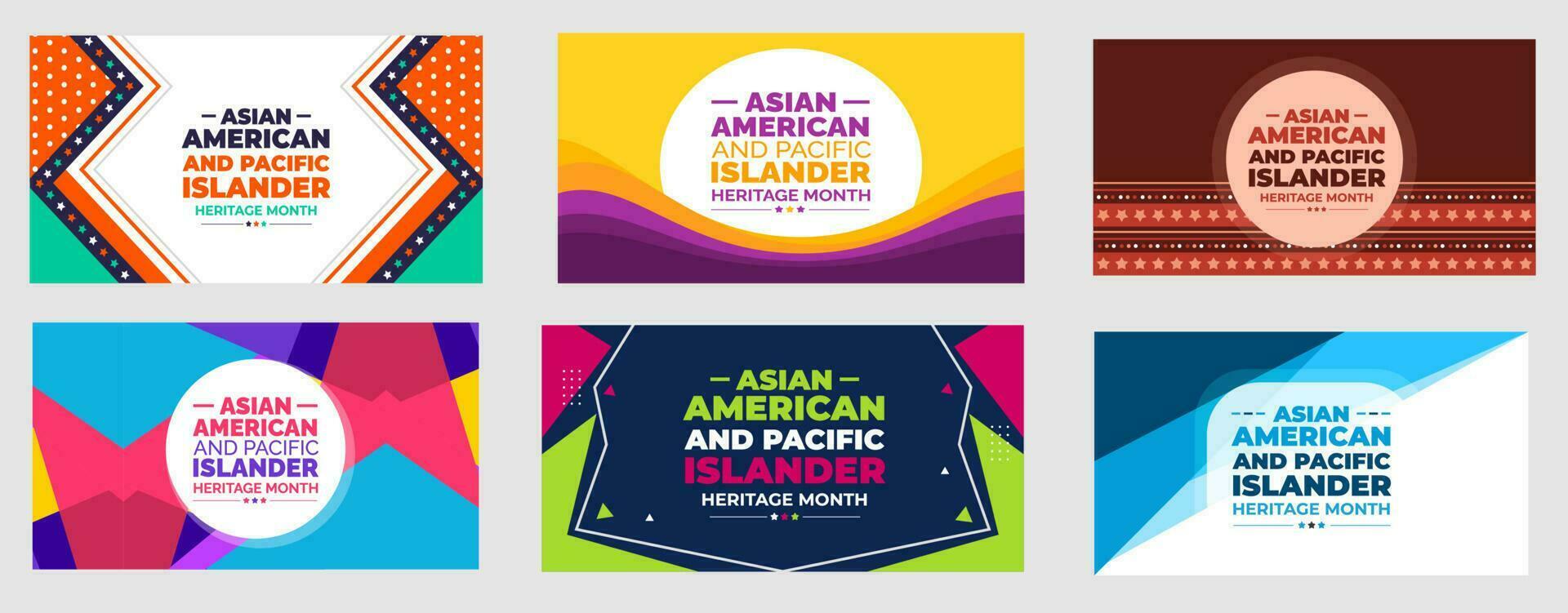 Asian American and Pacific Islander Heritage Month background or banner design template set celebrate in may. vector