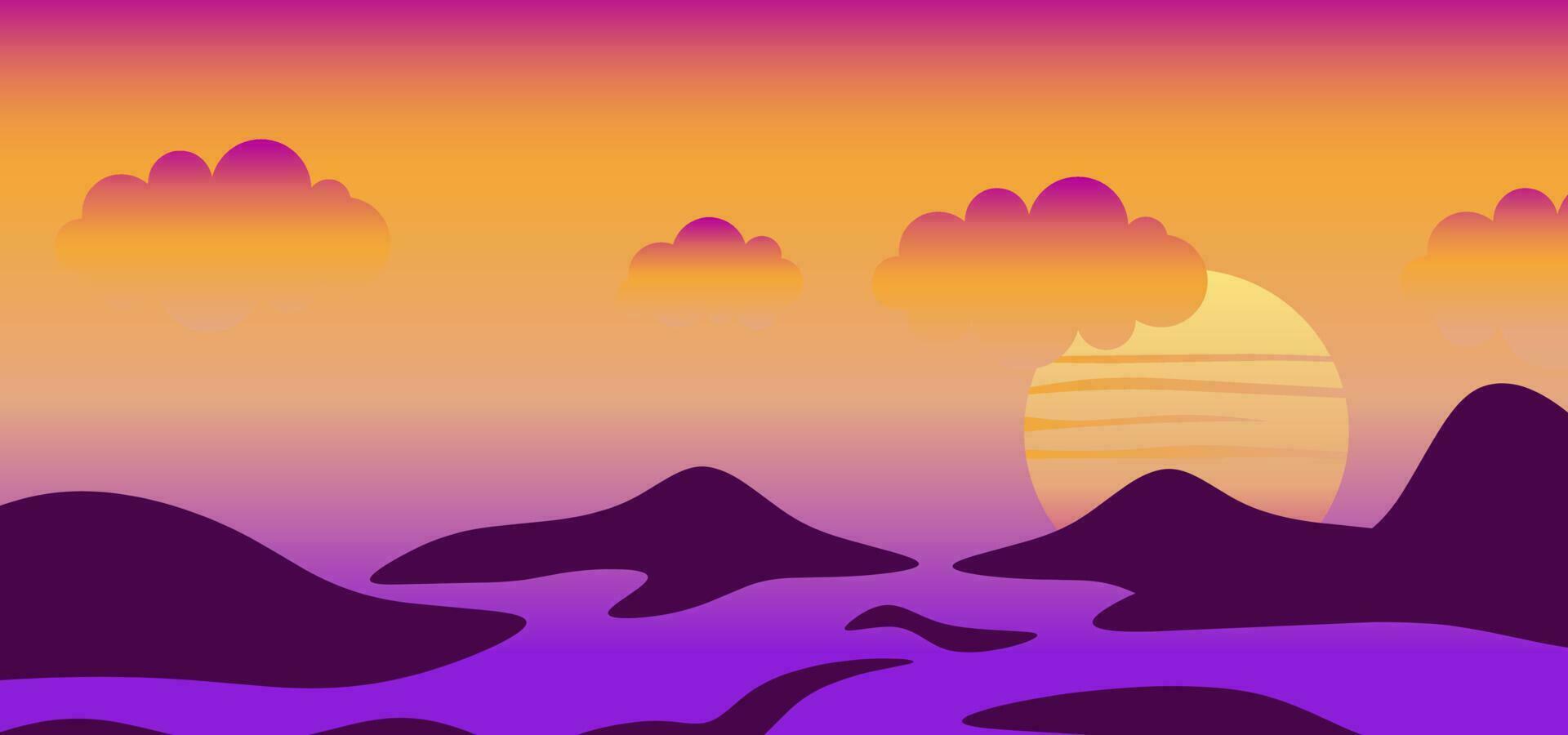 puesta de sol antecedentes vector ilustracion