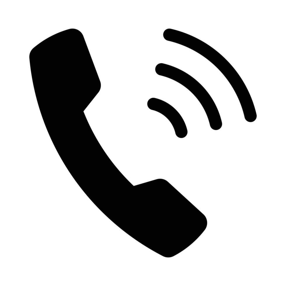 Phone icon in black color vector