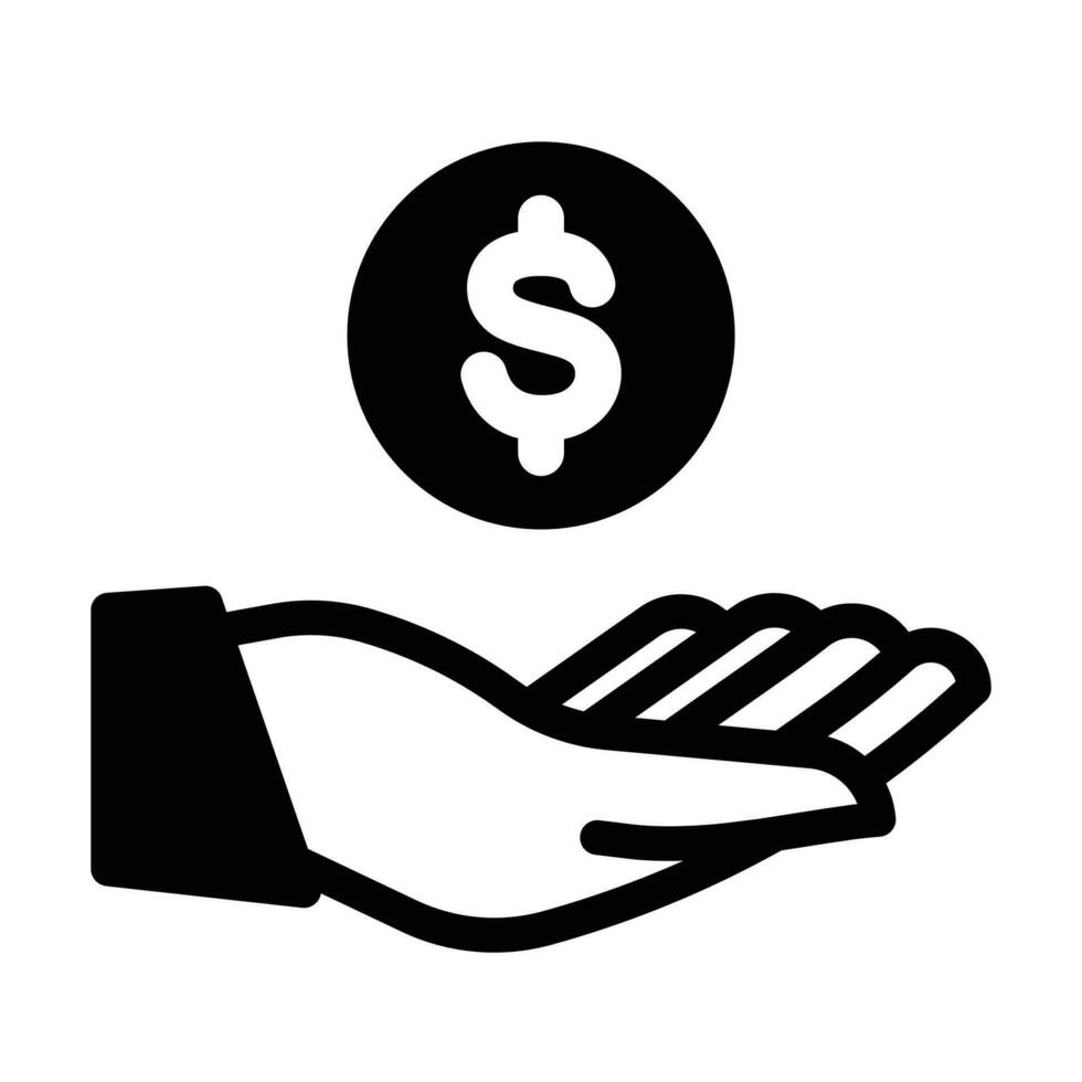 Hand with money icon vector