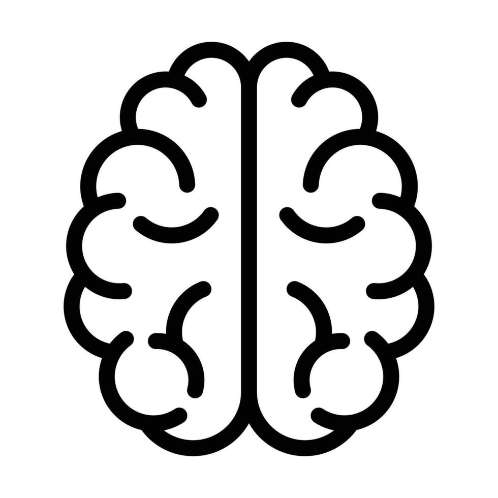 Brain outline icon vector