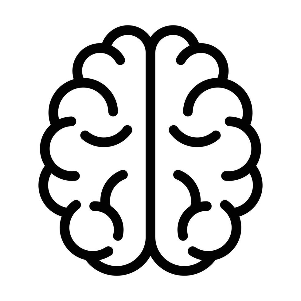 icono del contorno del cerebro vector