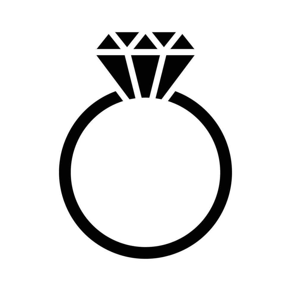 icono de anillo de diamantes vector