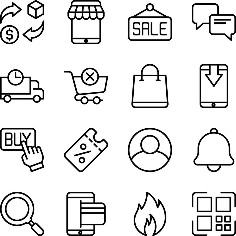 Ecommerce icon set vector