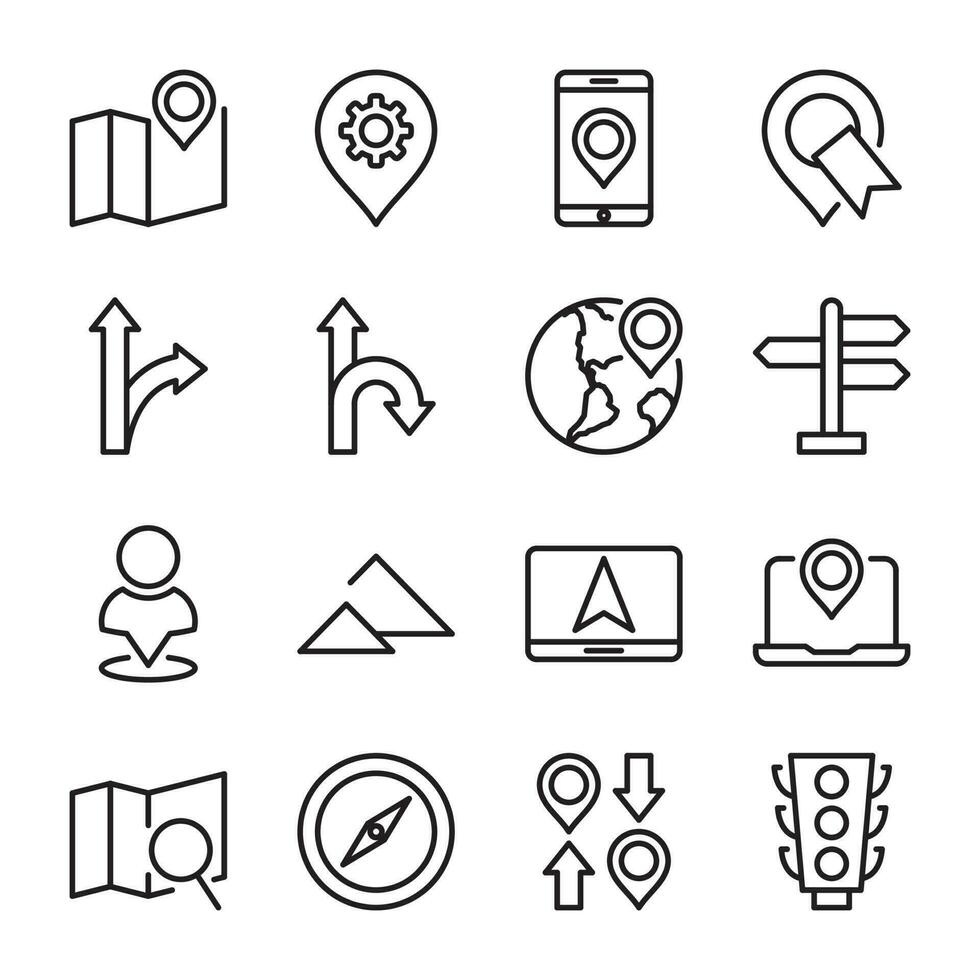 Maps and Navigation icon set vector