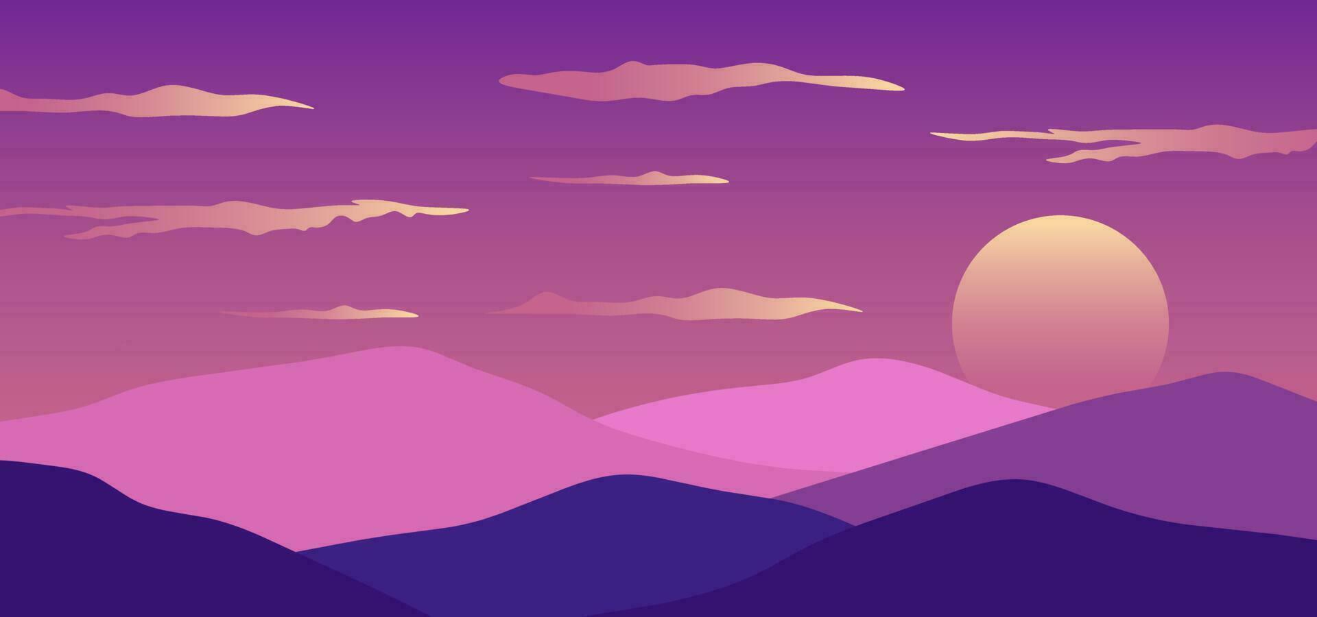 Sunset Background Vector Ilustration