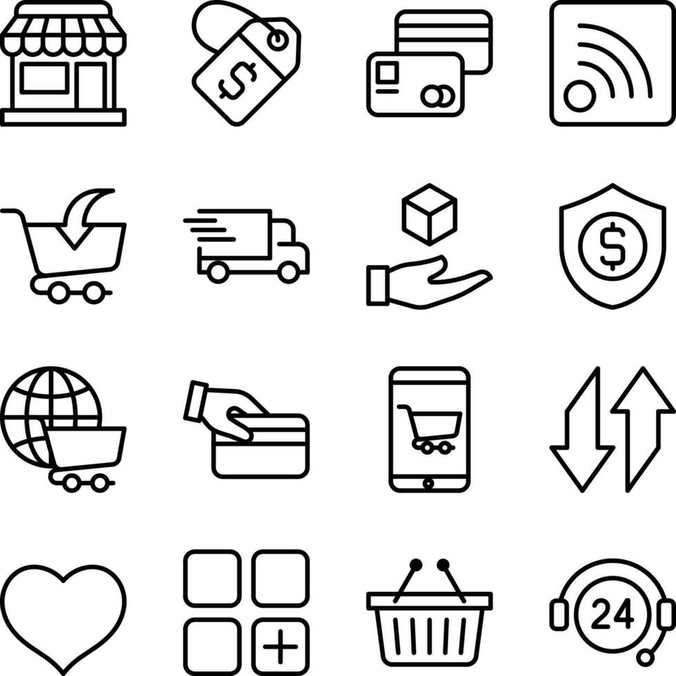 conjunto de iconos de comercio electrónico vector