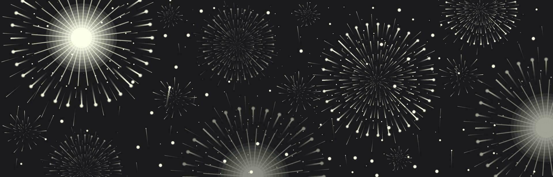 Festival fireworks. Fireworks banner and traditional celebration background. Vector