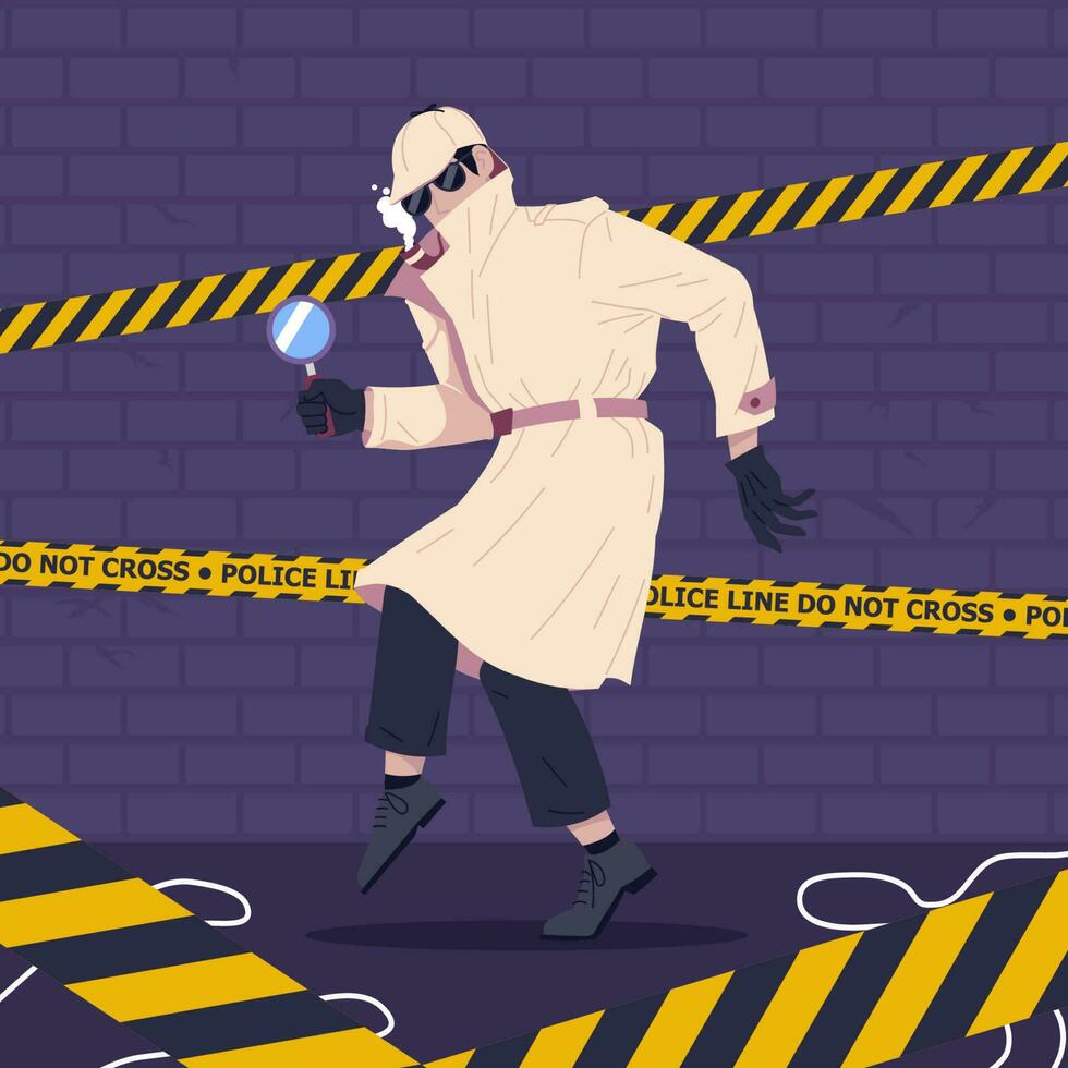 Detective Looking For Clues Concept vector