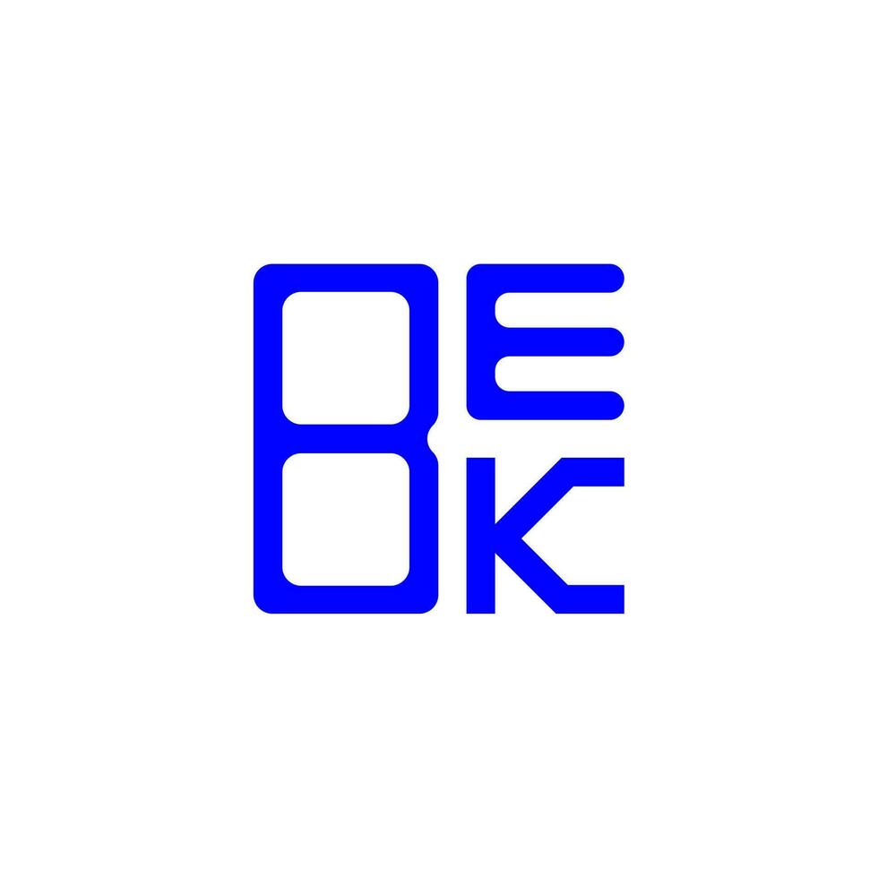 diseño creativo del logotipo de la letra bek con gráfico vectorial, logotipo simple y moderno de bek. vector