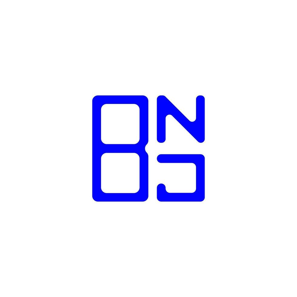 diseño creativo del logotipo de la letra bnj con gráfico vectorial, logotipo bnj simple y moderno. vector