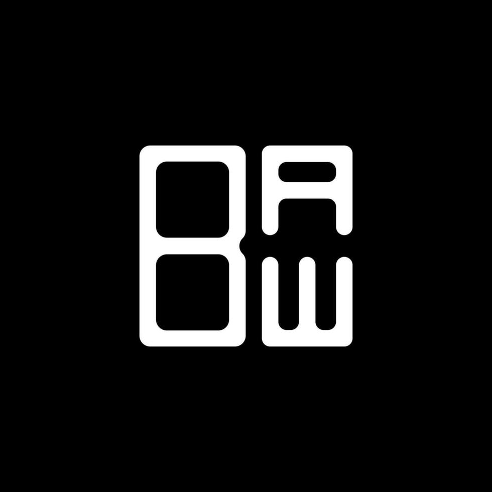 diseño creativo del logotipo de la letra baw con gráfico vectorial, logotipo simple y moderno de baw. vector