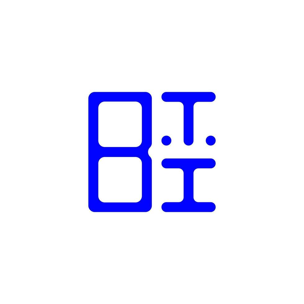 diseño creativo del logotipo de la letra bti con gráfico vectorial, logotipo simple y moderno de bti. vector