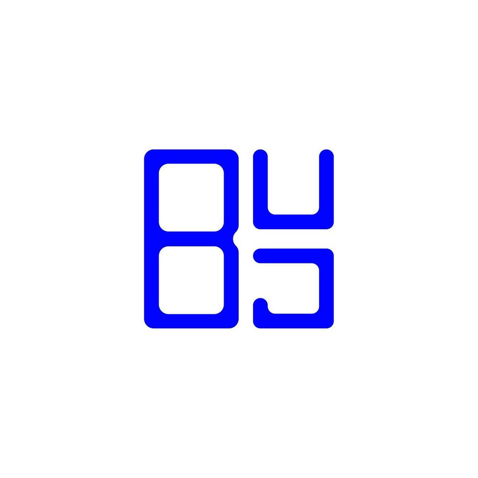 diseño creativo del logotipo de la letra buj con gráfico vectorial, logotipo simple y moderno de buj. vector